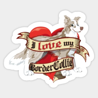 I Love My Border Collie - lilac Merle Sticker